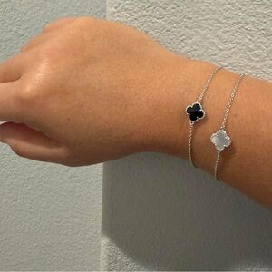 Chic Silver and Black Women's Bracelet